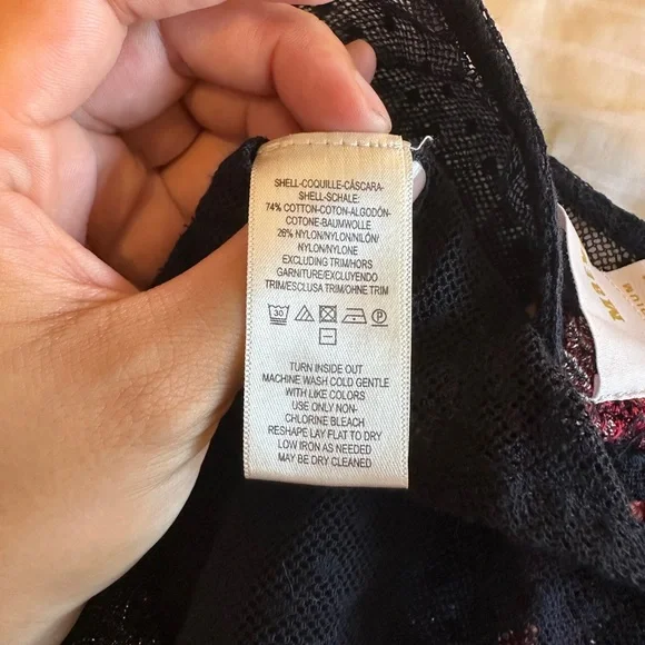 Anthropologie Maeve Black Sheer Blouse with Red Floral Embroidery - Picture 10 of 10